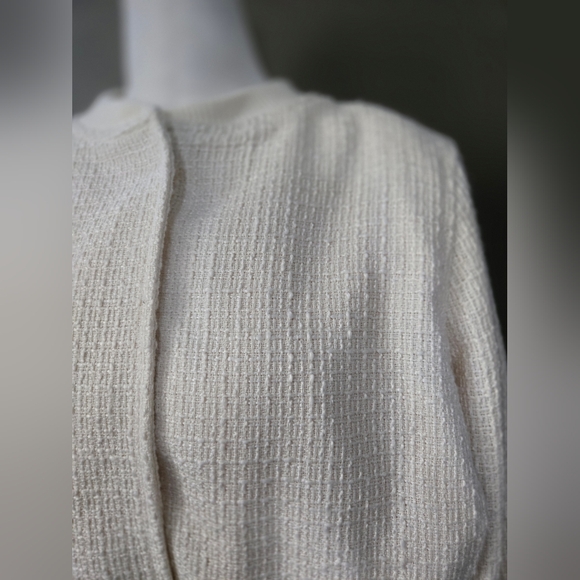 09. Jason Wu Tweed Cropped Bomber Jacket Cream - Picture 2 of 8